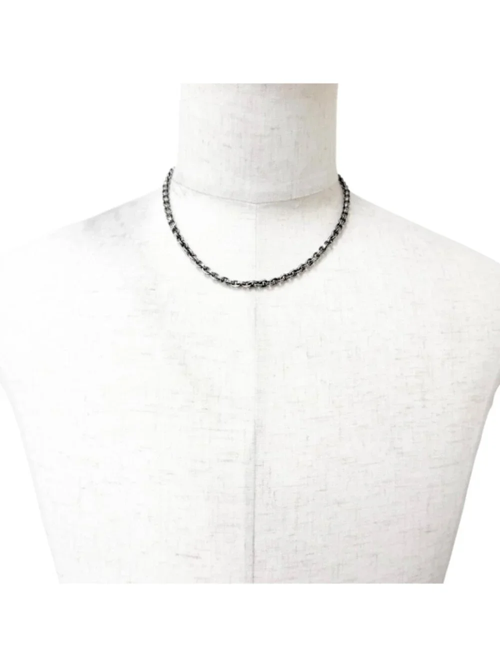Chrome Hearts Paper Chain 18 Inch Logo Necklace Silver
